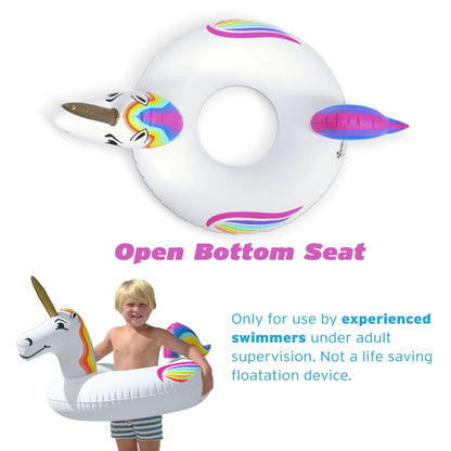 GoFloats Unicorn Pool Float Party Tube - Radeaux gonflables, adultes et enfants Party Tube Jr.