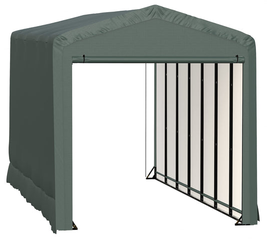 ShelterLogic ShelterTube Garage & Storage Shelter, 14' x 32' x 16' Heavy-Duty Steel Frame Wind and Snow-Load Rated Enclosure, Green 14' x 32' x 16'