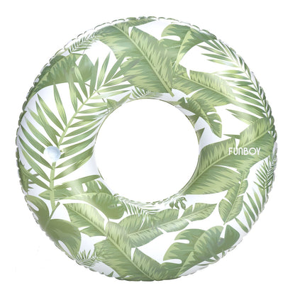 FUNBOY Flotteur gonflable géant en feuille de palmier tropical, radeau de luxe pour les fêtes de piscine et les divertissements en été, lot de 2 feuilles tropicales.