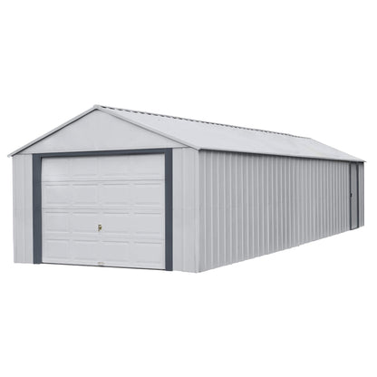 Arrow Shed 12' x 31' Murryhill Garage Murs extra hauts en acier galvanisé Bâtiment de stockage préfabriqué, 12' x 31', Gris flûte 