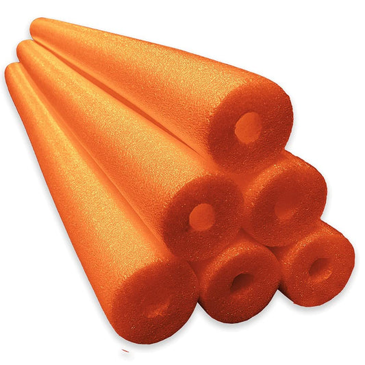 Lot de 6 mousses de nouilles géantes pour piscine orange multi-usages