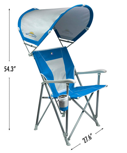 GCI Outdoor Waterside SunShade Captain's Beach Chair &amp; Chaise de camping en plein air avec auvent