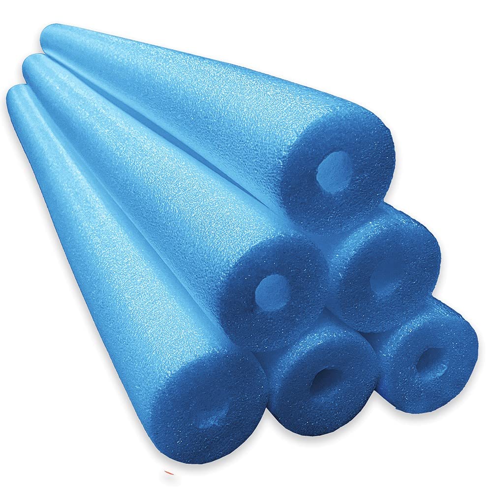 Lot de 6 mousses de nouilles Jumbo pour piscine, multi-usages, bleu