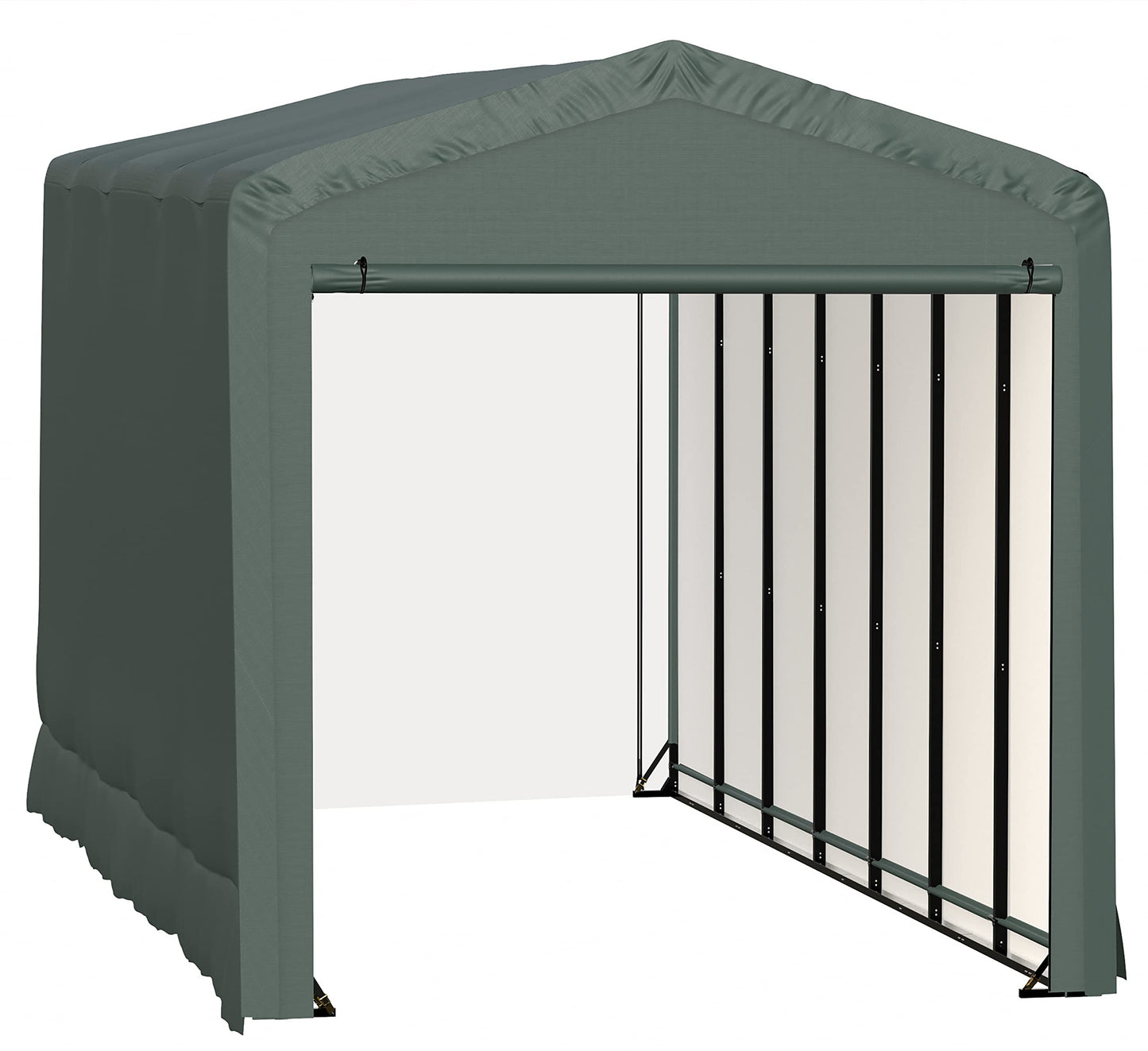 ShelterLogic ShelterTube Abri de garage et de stockage, 14' x 32' x 16', cadre en acier robuste, boîtier résistant au vent et à la neige, vert 14' x 32' x 16' 