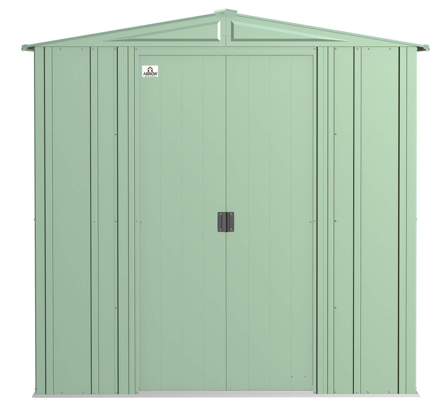 Arrow Shed Classic 6' x 7' Hangar de rangement extérieur cadenassable en acier, vert sauge 6' x 7' 