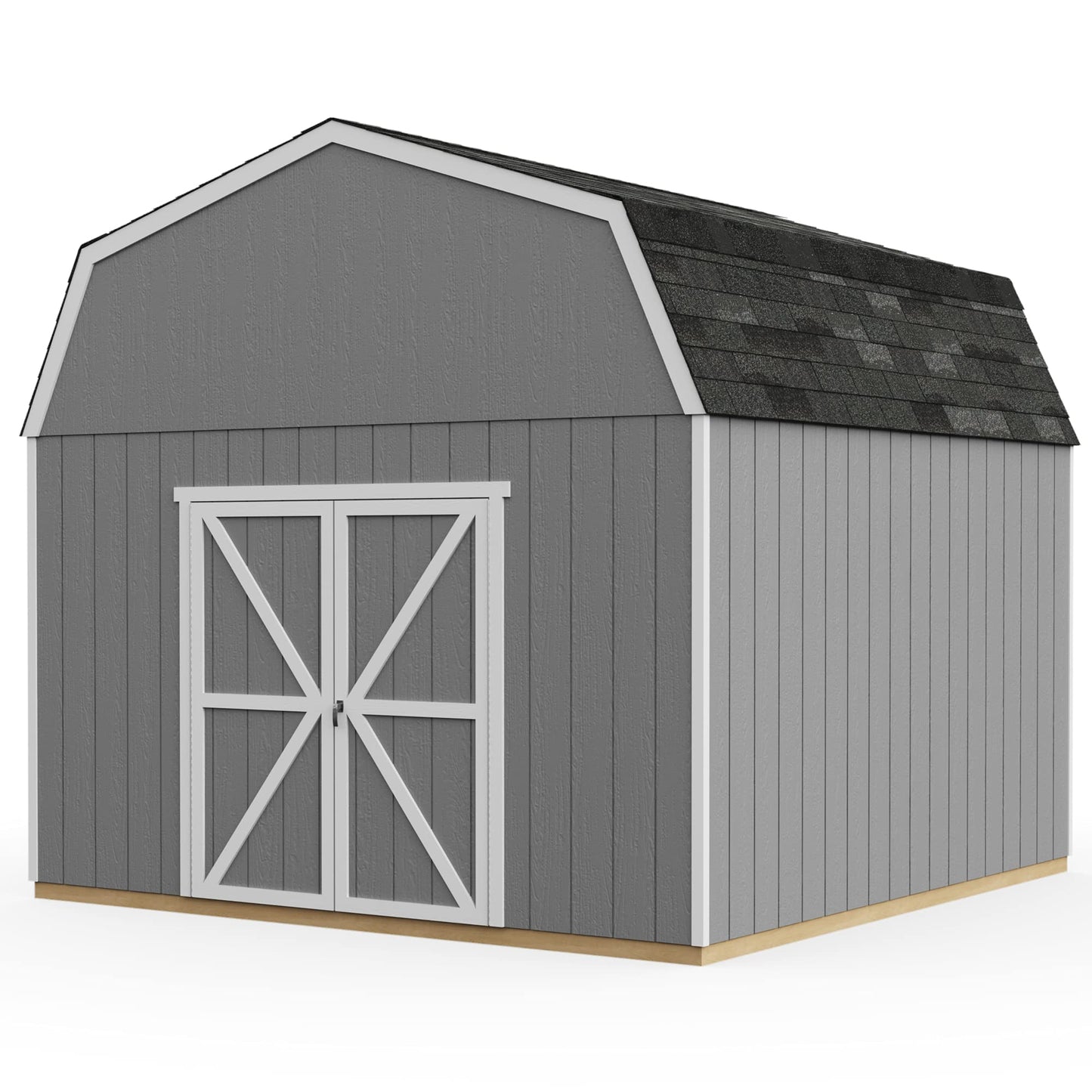 Handy Home Products Hudson 12x12 Do-it-Yourself Wooden Storage Shed Brown Without Floor