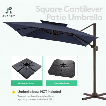 Parasol de patio carré en porte-à-faux 9FT Marine 