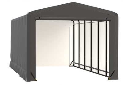 ShelterLogic ShelterTube Abri de garage et de stockage, 12' x 27' x 10', cadre en acier robuste, boîtier résistant au vent et à la neige, gris 12' x 27' x 10' 