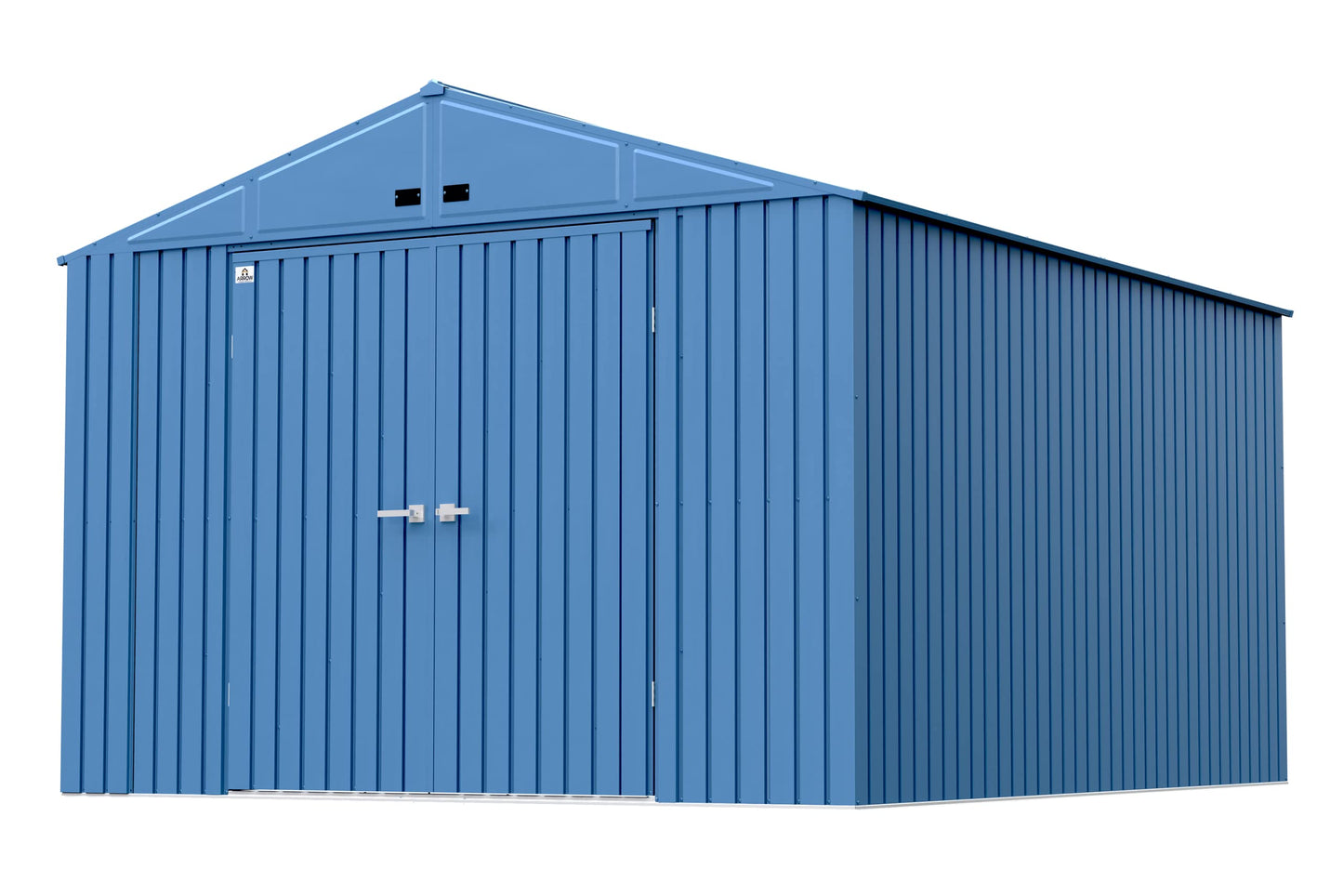 Arrow Shed Elite Abri de rangement extérieur verrouillable en acier avec toit à pignon de 10' x 12', bleu gris 