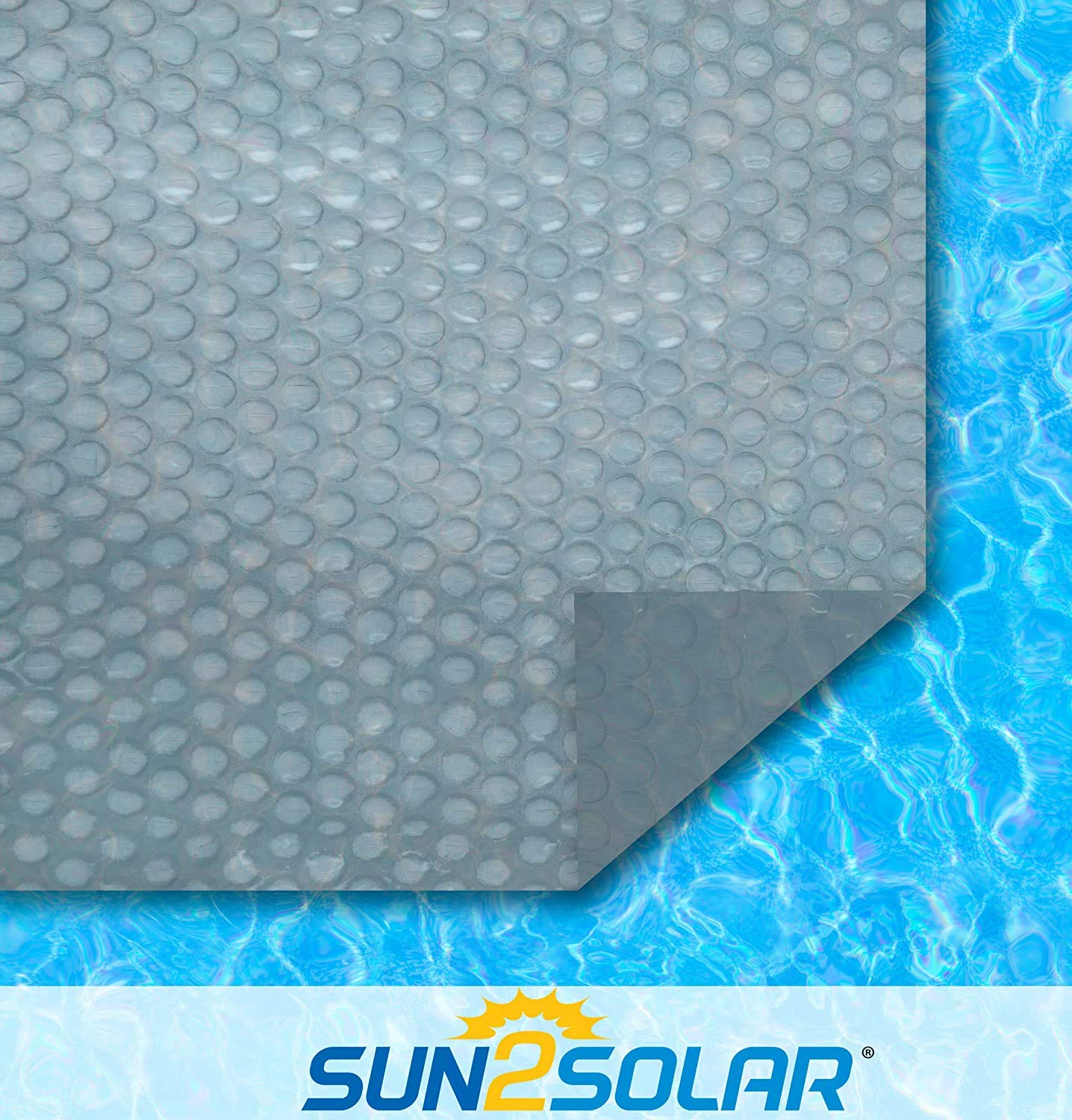 Sun2Solar Bleu Couverture solaire rectangulaire de 18 pieds par 40 pieds | Série 1600