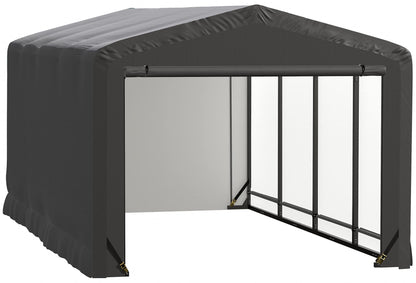 ShelterLogic ShelterTube Abri de garage et de stockage, 10' x 18' x 8', cadre en acier robuste, boîtier résistant au vent et à la neige, gris 10' x 18' x 8' 