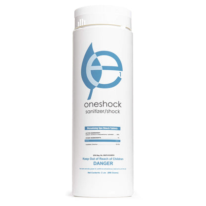 ecoone | Tablettes OneShock pour spa et piscine | Combo choc chloré et désinfectant auto-dissolvant et pré-mesuré | Eau propre, claire et sans bactéries | Enzymes sans danger pour la natation | Entretien de la piscine | 64 onglets