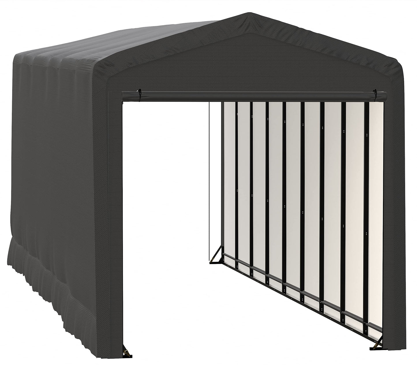 ShelterLogic ShelterTube Garage & Storage Shelter, 14' x 40' x 16' Heavy-Duty Steel Frame Wind and Snow-Load Rated Enclosure, Gray 14' x 40' x 16'