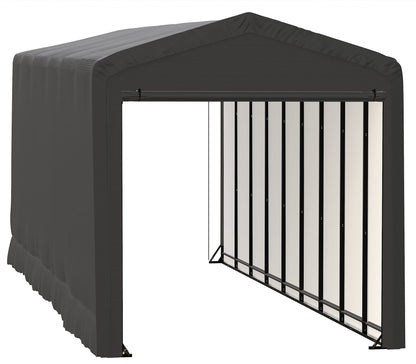 ShelterLogic ShelterTube Abri de garage et de stockage, 14' x 40' x 16', cadre en acier robuste, boîtier résistant au vent et à la neige, gris 14' x 40' x 16' 