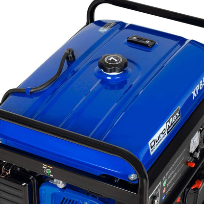 DuroMax XP8500E Gas Powered Portable Generator-8500 Watt Electric Start-Camping & RV Ready, 50 State Approved, Blue/Black 8,500-Watt Gas