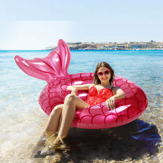 Cercle de natation de flotteur de piscine gonflable, anneau de bain d'été de 43 "de diamètre, jouet de flotteur de plage de sport nautique de partie de flotteur de natation pour le plaisir rose