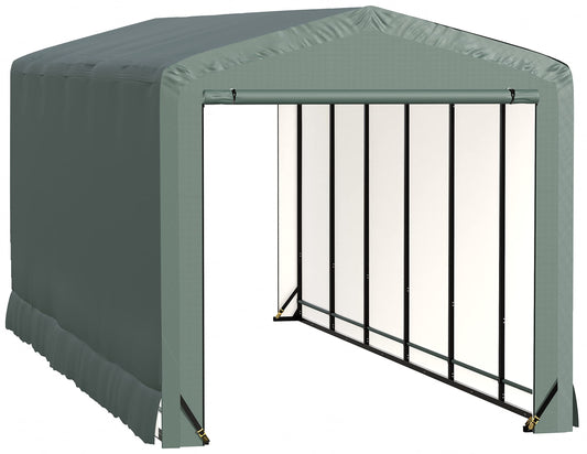 ShelterLogic ShelterTube Abri de garage et de stockage, 10' x 27' x 10', cadre en acier robuste, boîtier résistant au vent et à la neige, vert 10' x 27' x 10' 