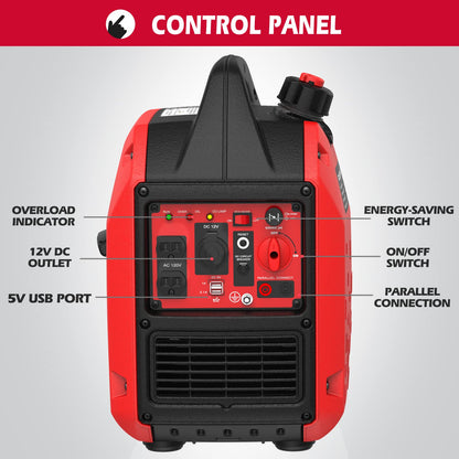 PowerSmart Générateur à onduleur portable 2 350 watts, générateur de gaz avec alerte CO, super silencieux, conforme CARB PS5025C 2 350 watts + alerte CO 