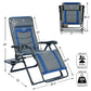 EVER ADVANCED Oversize XL Zero Gravity Recliner Padded Patio Lounger Chair with Adjustable Headrest Support 350lbs, Blue Aluminum Frame