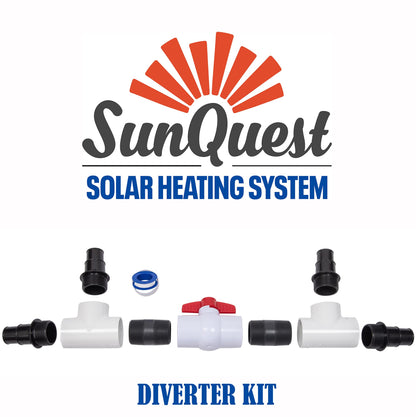 SunQuest Complete Pool Heater System - 3 (2ft x 20ft) Panels w/Bypass and Roof Kit - Solar Heater for Above Ground & Inground Swimming Pools - Tube on Web Design Panel-Polypropylene UV Resistant 3 - 2ft x 20ft Roof-Mounted