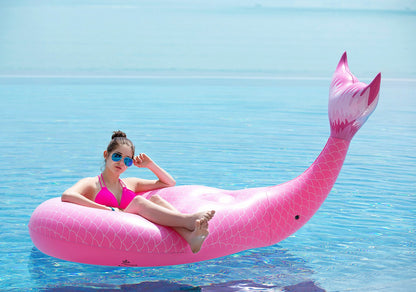 Jasonwell Giant Inflatable Mermaid Tail Pool Float with Fast Valves Summer Beach Swimming Pool Party Lounge Raft Decorations Toys for Adults Kids (Pink) Pink - XL