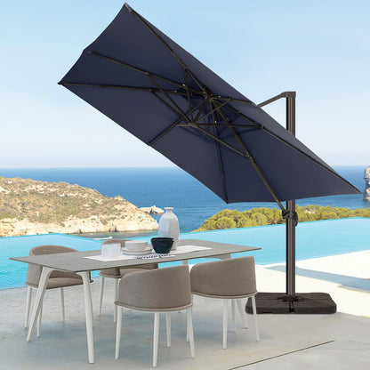 Parasol de patio carré en porte-à-faux 9FT Marine 