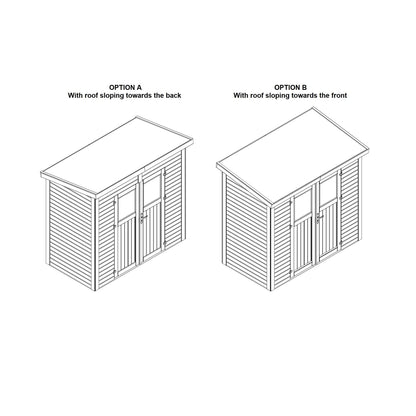 Leisure Season Urbano Kit d'abri de jardin moderne résistant aux intempéries avec sol, portes, fenêtres en plexiglas, toit en pente – Kit d'abri de jardin en bois d'épicéa nordique – Marron moyen, 2,4 x 1,2 m (URB8X47853) 