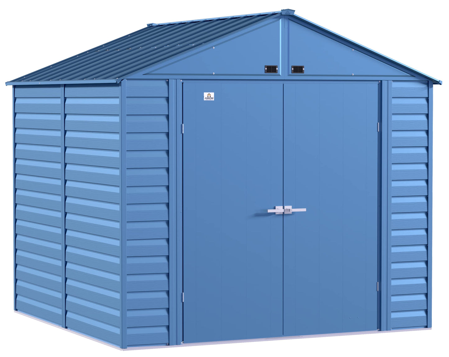 Arrow Shed Select Hangar de rangement extérieur verrouillable en acier, 8' x 8', bleu gris 