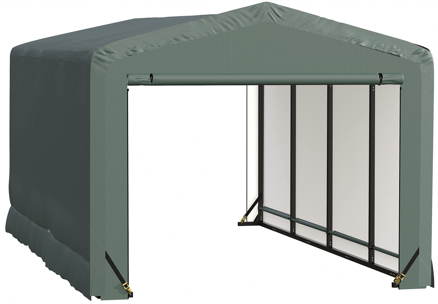 ShelterLogic ShelterTube Abri de garage et de stockage, 10' x 18' x 8', cadre en acier robuste, boîtier résistant au vent et à la neige, vert 10' x 18' x 8' 