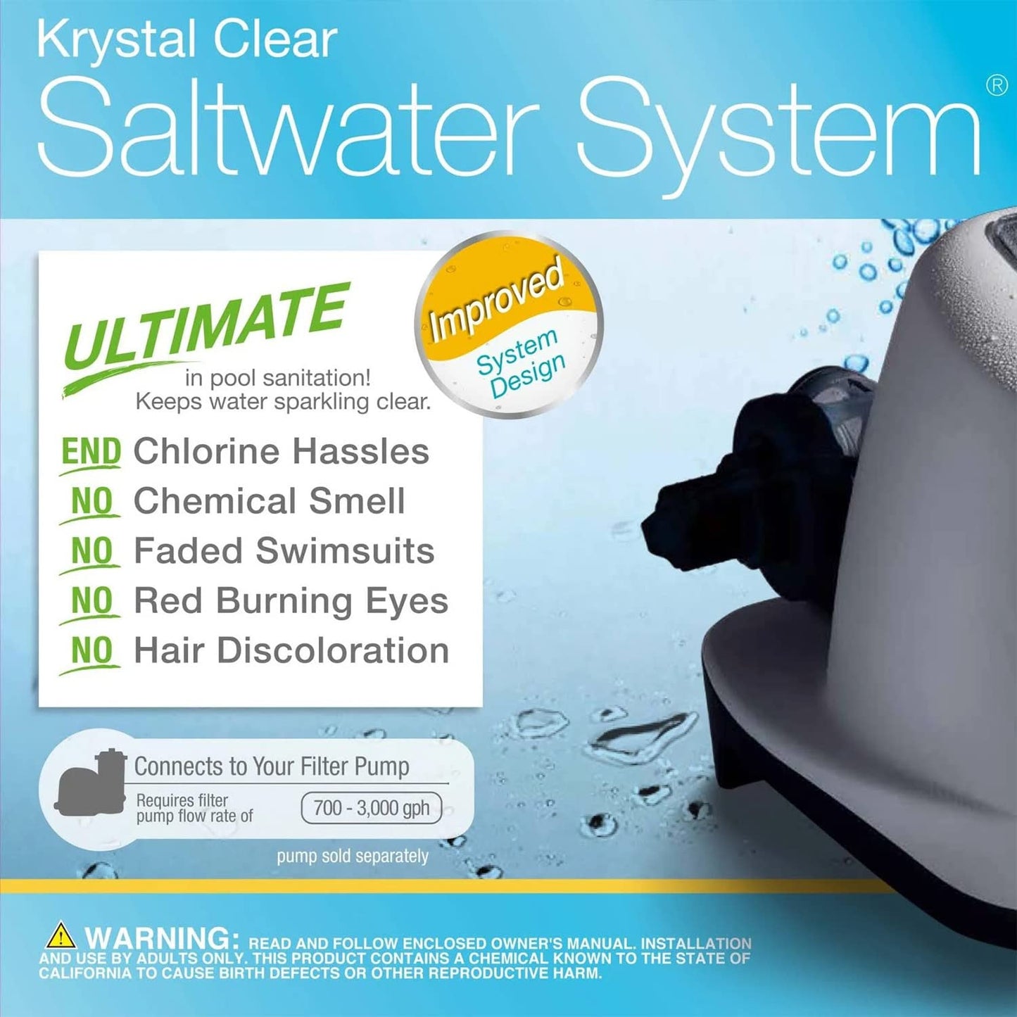 Intex 26663EG Krystal Clear Saltwater System for Above Ground Pools Up to 4500 Gallons with Automatic Timer and Ground Fault Circuit Interrupter