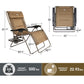 TIMBER RIDGE XXL Oversized Zero Gravity Chair, Full Padded Patio Lounger with Side Table, 33” Wide Reclining Lawn Chair, Support 500lbs (Brown) Brown