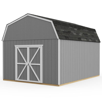 Handy Home Products Hudson 12x16 Do-it-Yourself Wooden Storage Shed Brown Without Floor