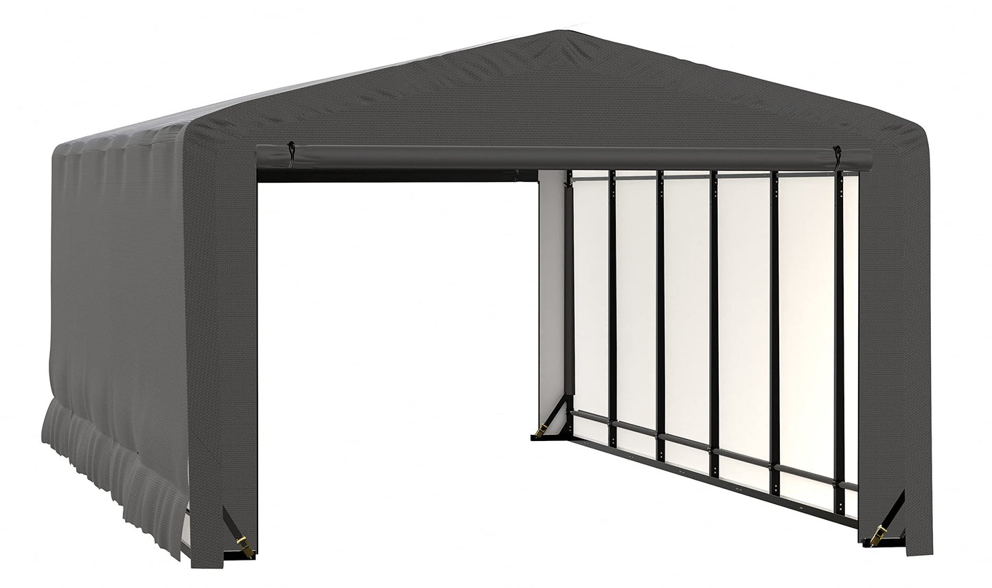 ShelterLogic ShelterTube Abri de garage et de stockage, 12' x 23' x 8', cadre en acier robuste, boîtier résistant au vent et à la neige, gris 12' x 23' x 8' 