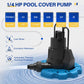 Acquaer 1/4 HP Automatic Swimming Pool Cover Pump, 115 V Submersible Pump with 3/4” Check Valve Adapter & 25ft Power Cord, 2250 GPH Water Removal for Pool, Hot Tubs, Rooftops, Water Beds and more