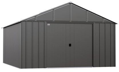 Arrow Sheds Classic Hangar de rangement extérieur cadenassable en acier, 12' x 14', charbon de bois 