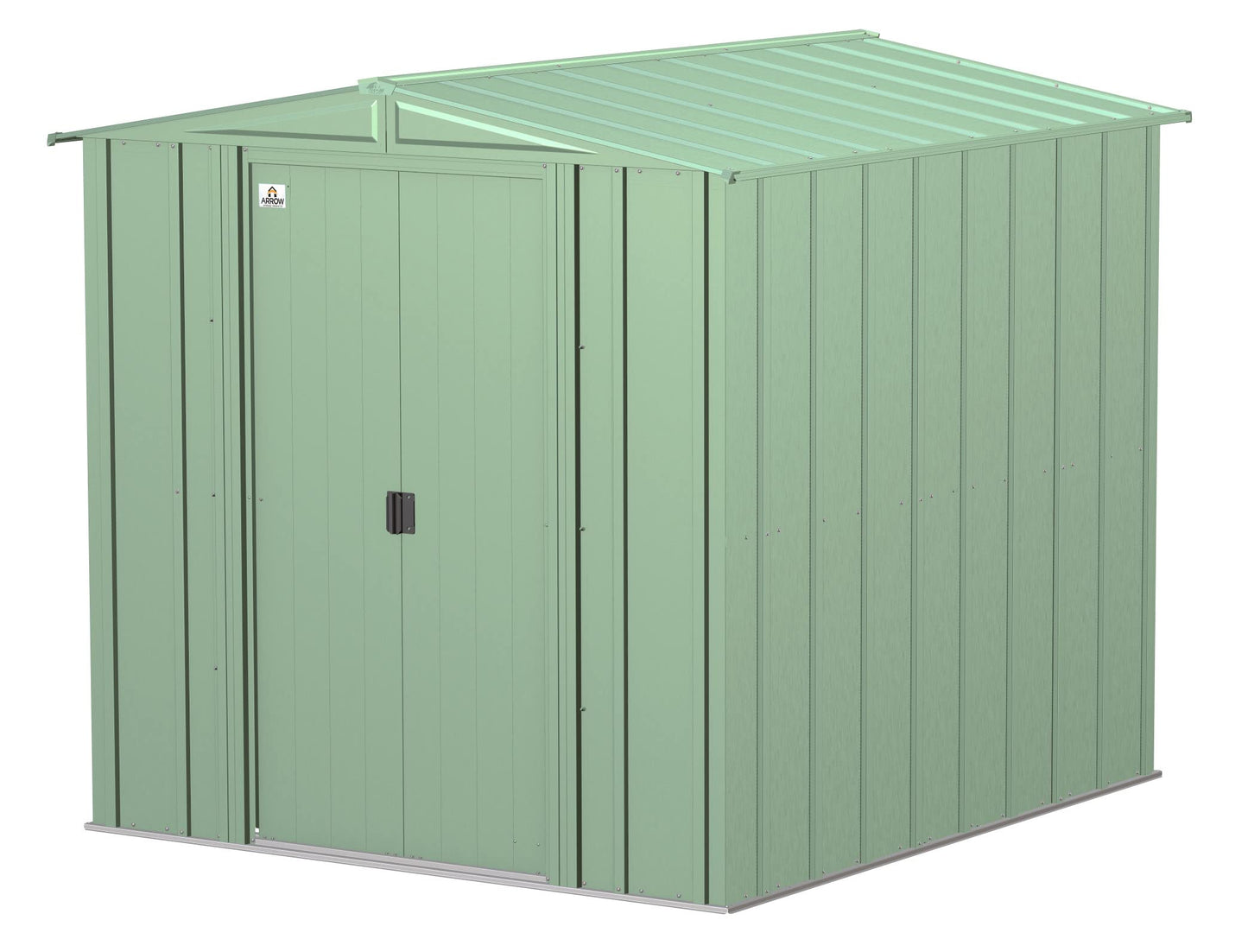 Arrow Shed Classic 6' x 7' Hangar de rangement extérieur cadenassable en acier, vert sauge 6' x 7' 