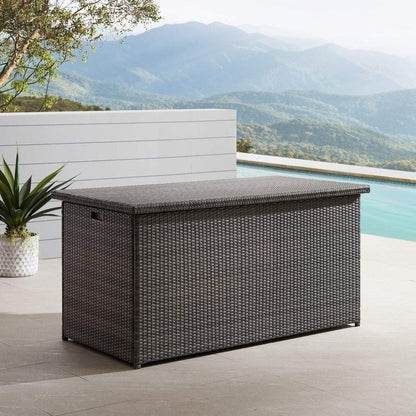 Corvus Lattice 202 Gallons Aluminum Outdoor Cushion Storage Box Black