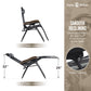 Sophia & William Oversize Zero Gravity Chair, Padded Recliner with Free Cup Holder, Supports 400 LBS (Grey) 1 Pack Grey & Black
