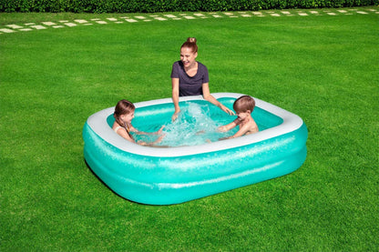 H2OGO ! Piscine Familiale Gonflable Rectangulaire Bleue 79 pouces