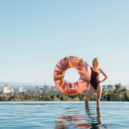 FUNBOY Flotteur Gonflable Géant Vintage Cali Tube, Flotteur de Piscine Style Donut, Radeau de Luxe pour Fêtes et Divertissements à la Piscine d'été, Lot de 2 Vintage Cali 2 Pack