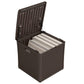 Suncast 60 Gallon Resin Wicker Design Cube Shape Storage Deck Box, Java (2 Pack) 2 Pack