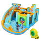 JOYMOR Inflatable Water Slide Park, Pirate Themed Bounce House w/Obstacle Course, Water Cannon, Splash Pool, Water Slide Bouncer Castle Outdoor Backyard Playhouse for Kids (Included Blower)