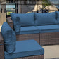 ALAULM 7 Piece Outdoor Patio Furniture Sets, Patio Sectional Sofa - Dark Blue
