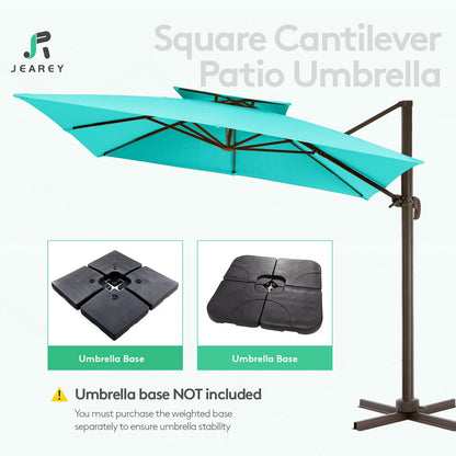 Parasol de terrasse carré en porte-à-faux 9FT BLEU CIEL 