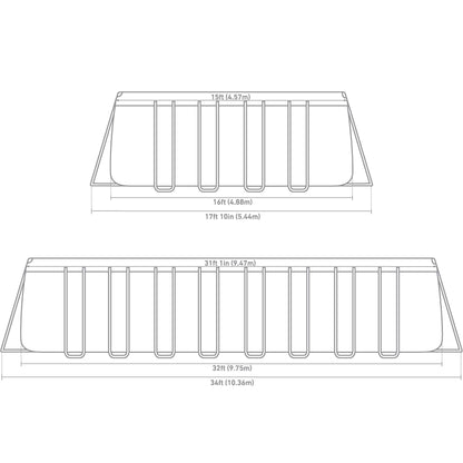 Rectangular Ultra XTR® Frame Above Ground Pool w/ Sand Filter Pump - 24' x 12' x 52"