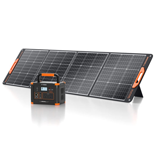 GRECELL 1000W Solar Generator with 200W Portable Solar Panel, 999Wh Portable Power Station