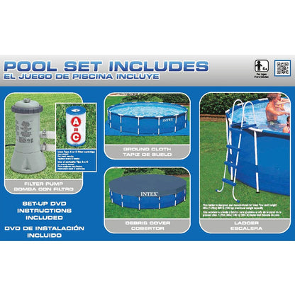 Intex 15ft X 48in Metal Frame Pool Set + Accessories