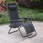 BTEXPERT CC5045B-2 Zero Gravity Chair Lounge Outdoor Patio Beach Yard Garden with Utility Tray Cup Holder Black Two Case Pack (Set of 2 pcs), Piece Two Piece