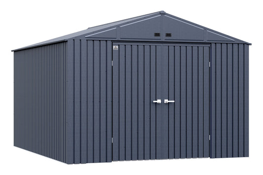 Arrow Shed Elite Hangar de rangement extérieur en acier avec toit à pignon verrouillable 3 m x 3 m, anthracite 