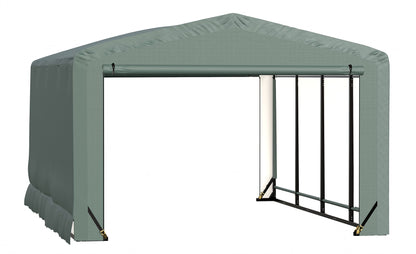 ShelterLogic ShelterTube Abri de garage et de stockage, 12' x 18' x 8', cadre en acier robuste, boîtier résistant au vent et à la neige, vert 12' x 18' x 8' 